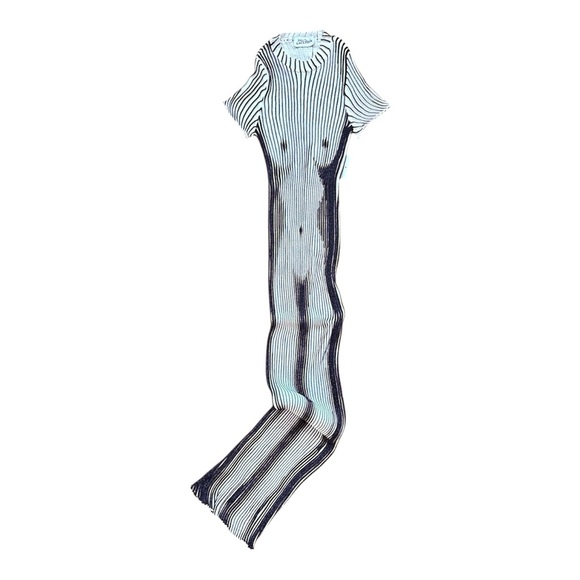 Jean Paul Gaultier Dresses & Skirts - Jean Paul Gaultier Black and White Lurex Metallic Trompe L’oeil Body Knit Dress